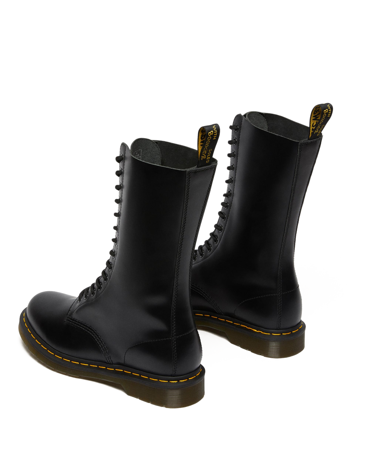 1914 Smooth Leather Tall Boots in Black