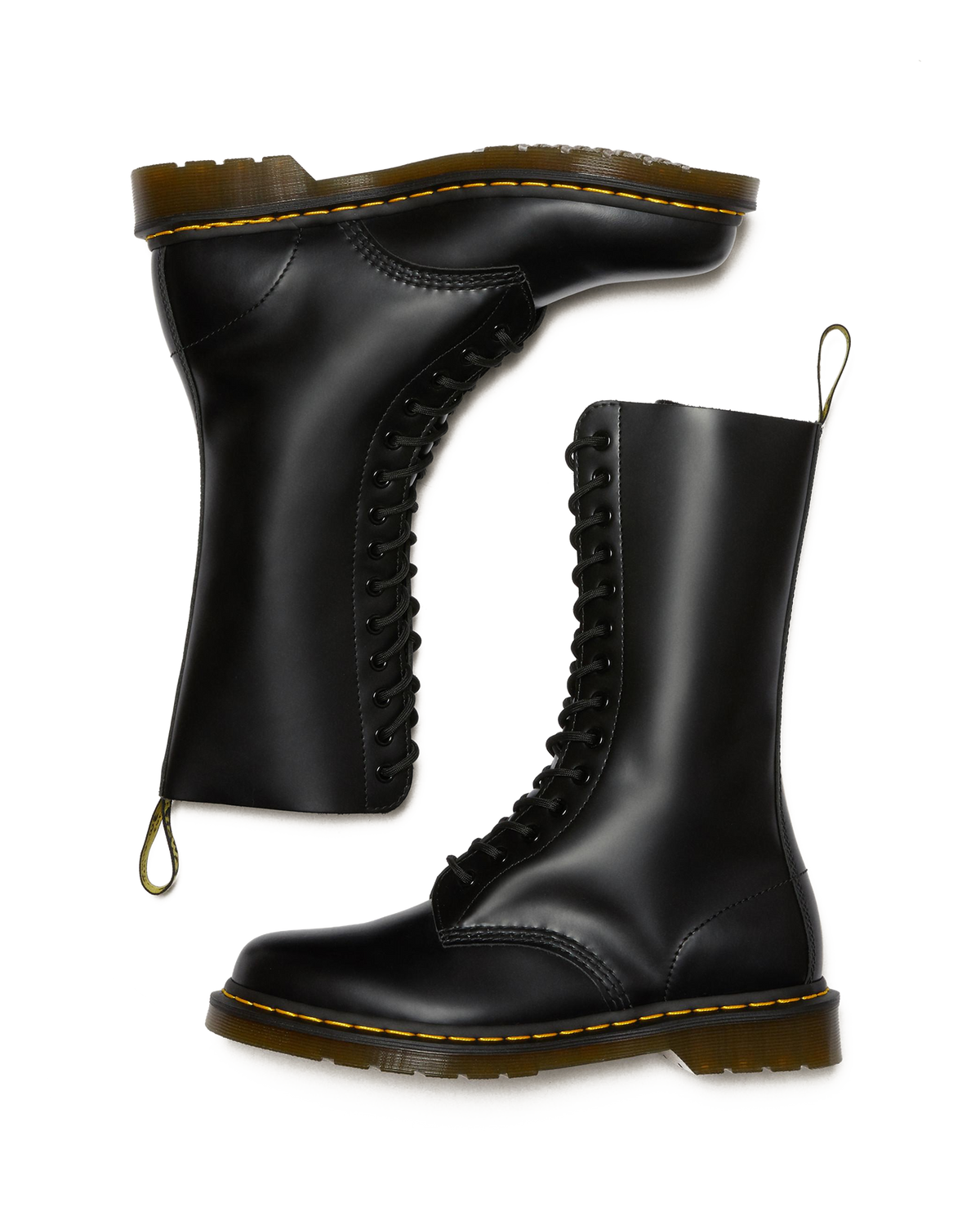 1914 Smooth Leather Tall Boots in Black