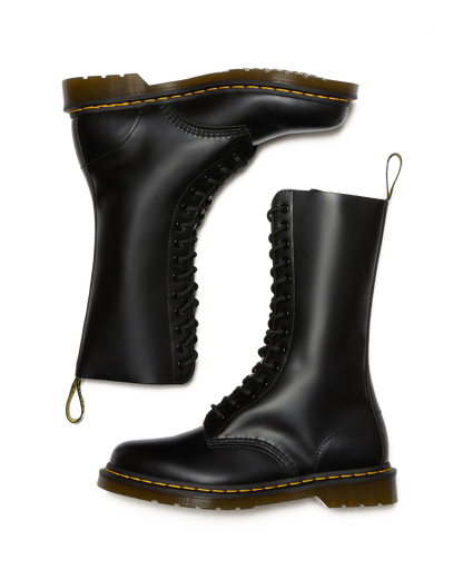 1914 Smooth Leather Tall Boots in Black