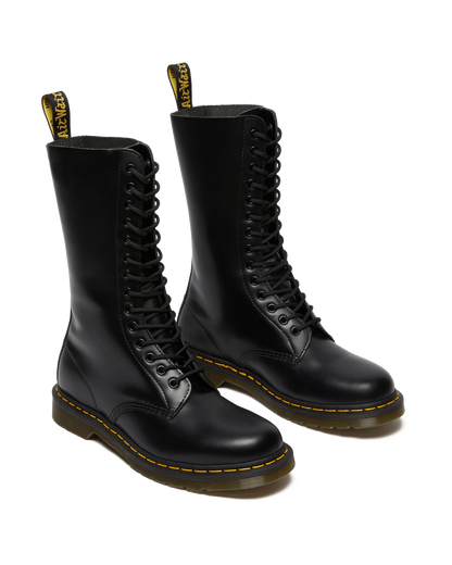 1914 Smooth Leather Tall Boots in Black