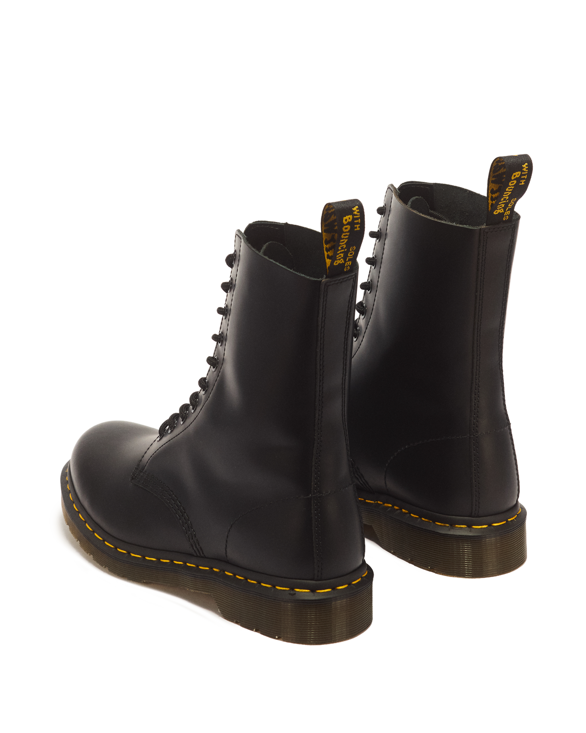 1490 Smooth Leather Mid Calf Boots in Black