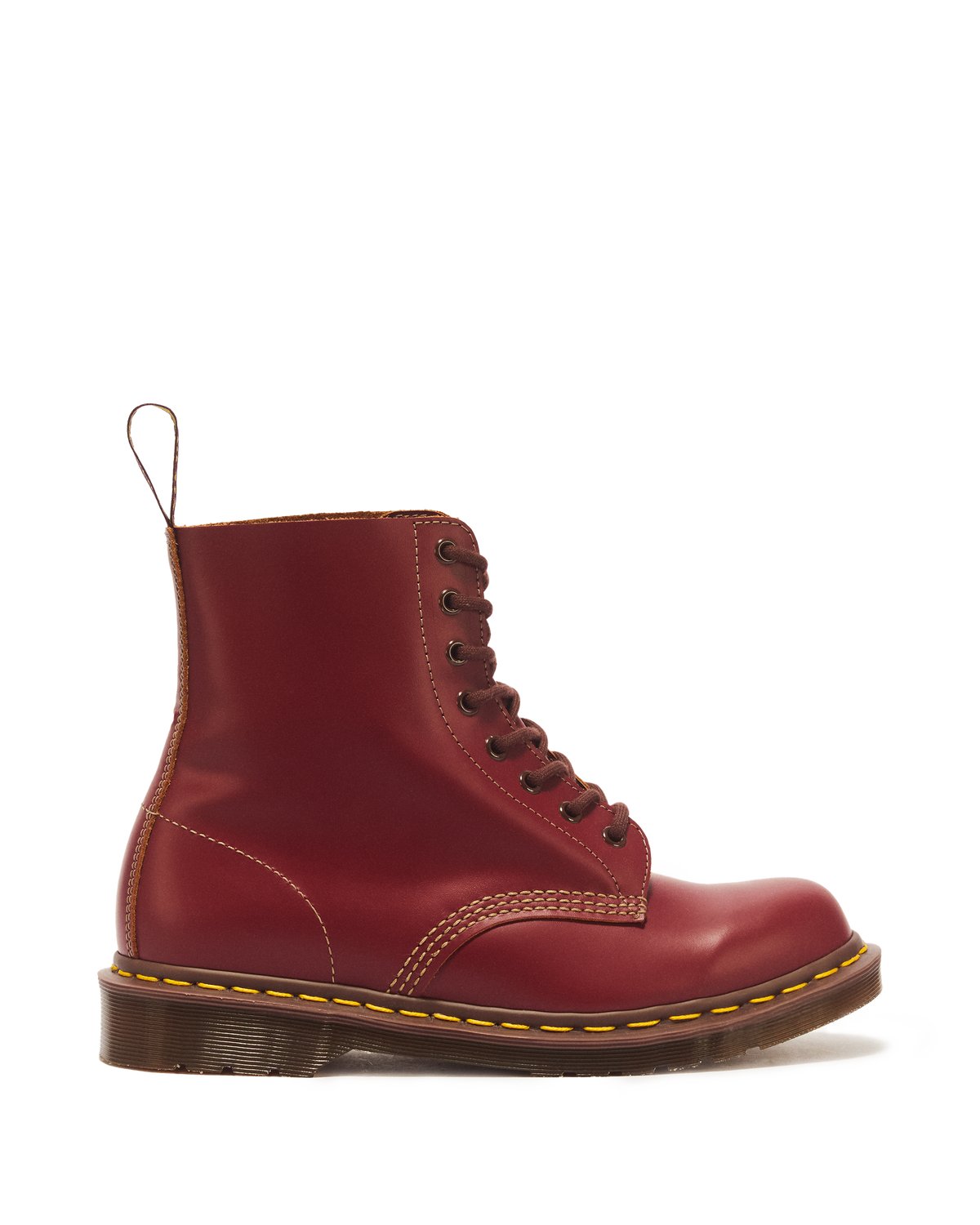 1460 Vintage Made in England Lace Up Boots in Red