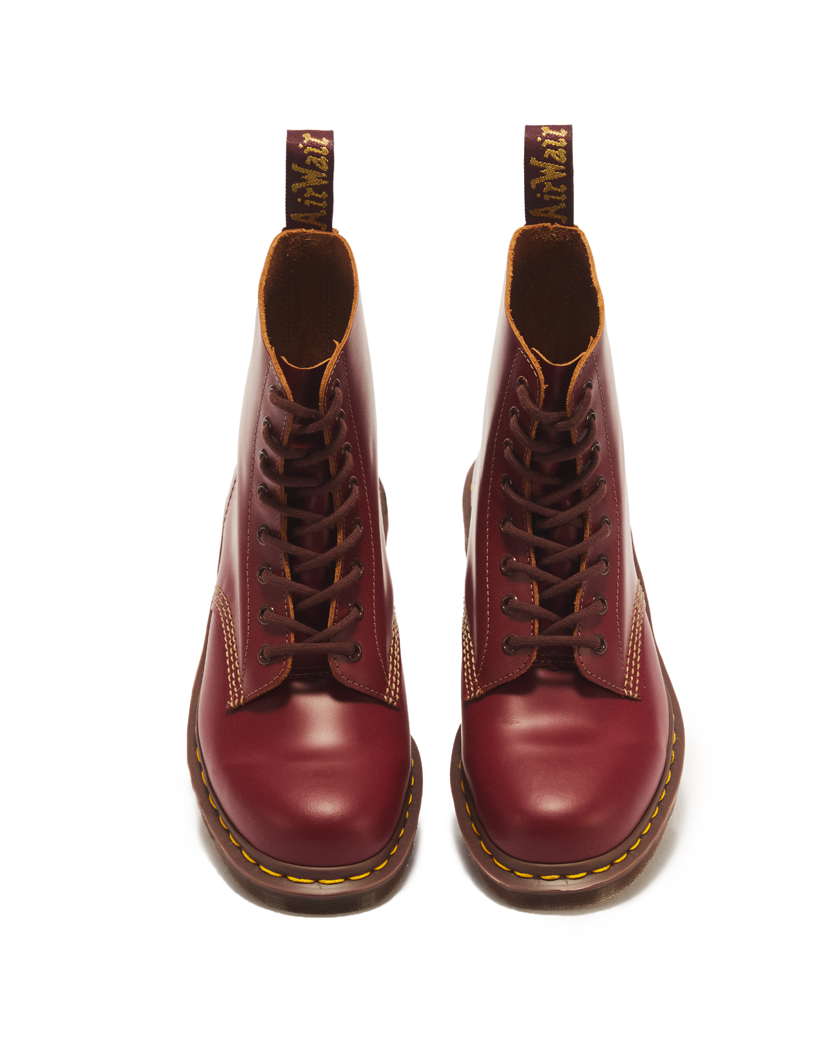 1460 Vintage Made in England Lace Up Boots in Red