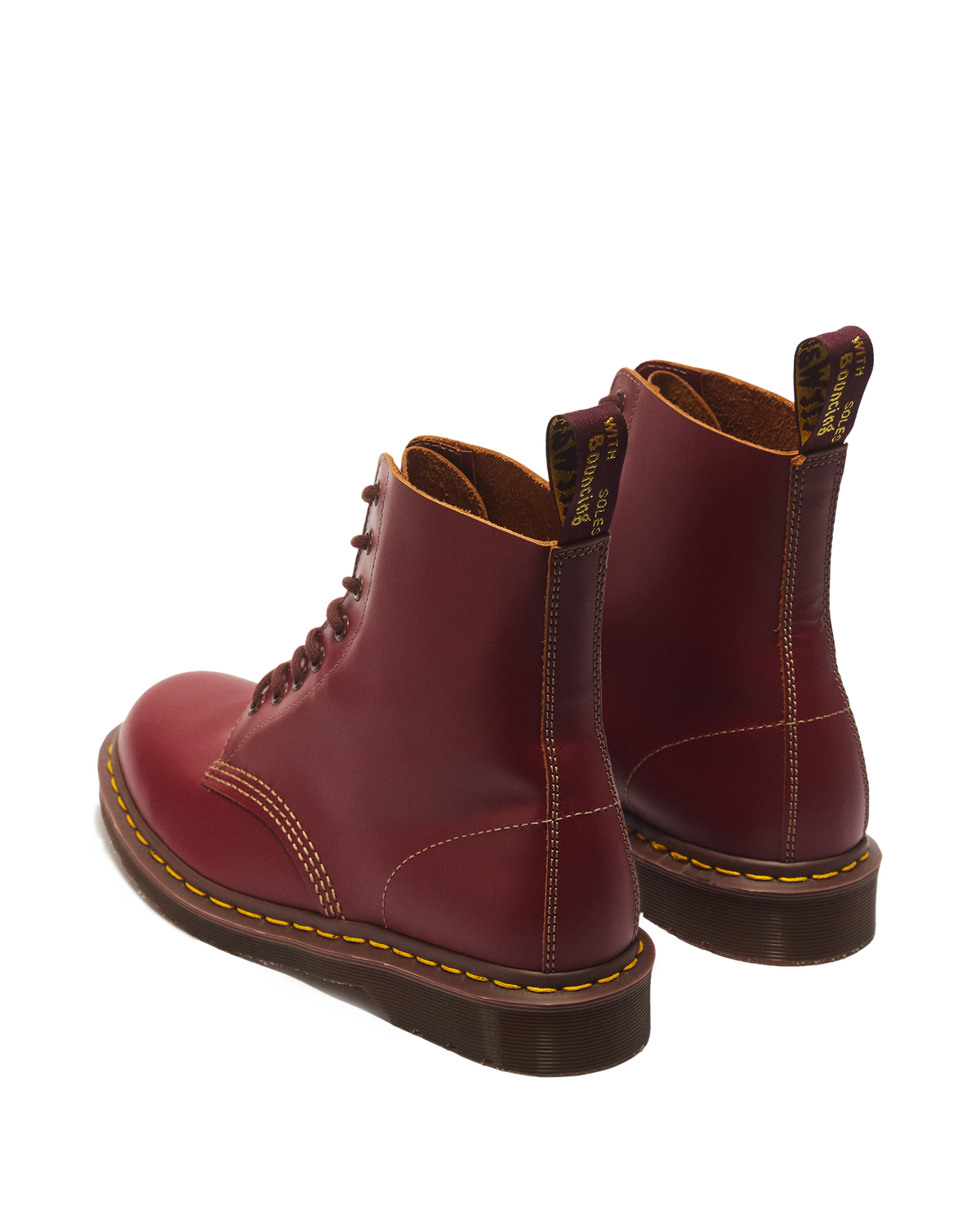 1460 Vintage Made in England Lace Up Boots in Red
