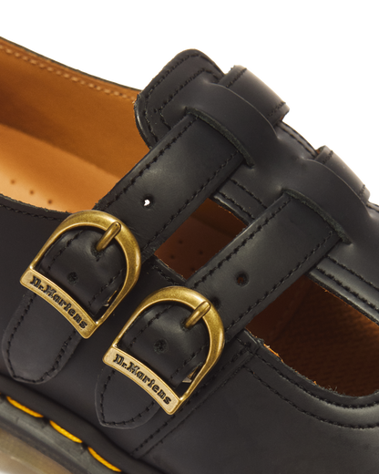 8065 Smooth Leather Mary Jane Shoes in Black