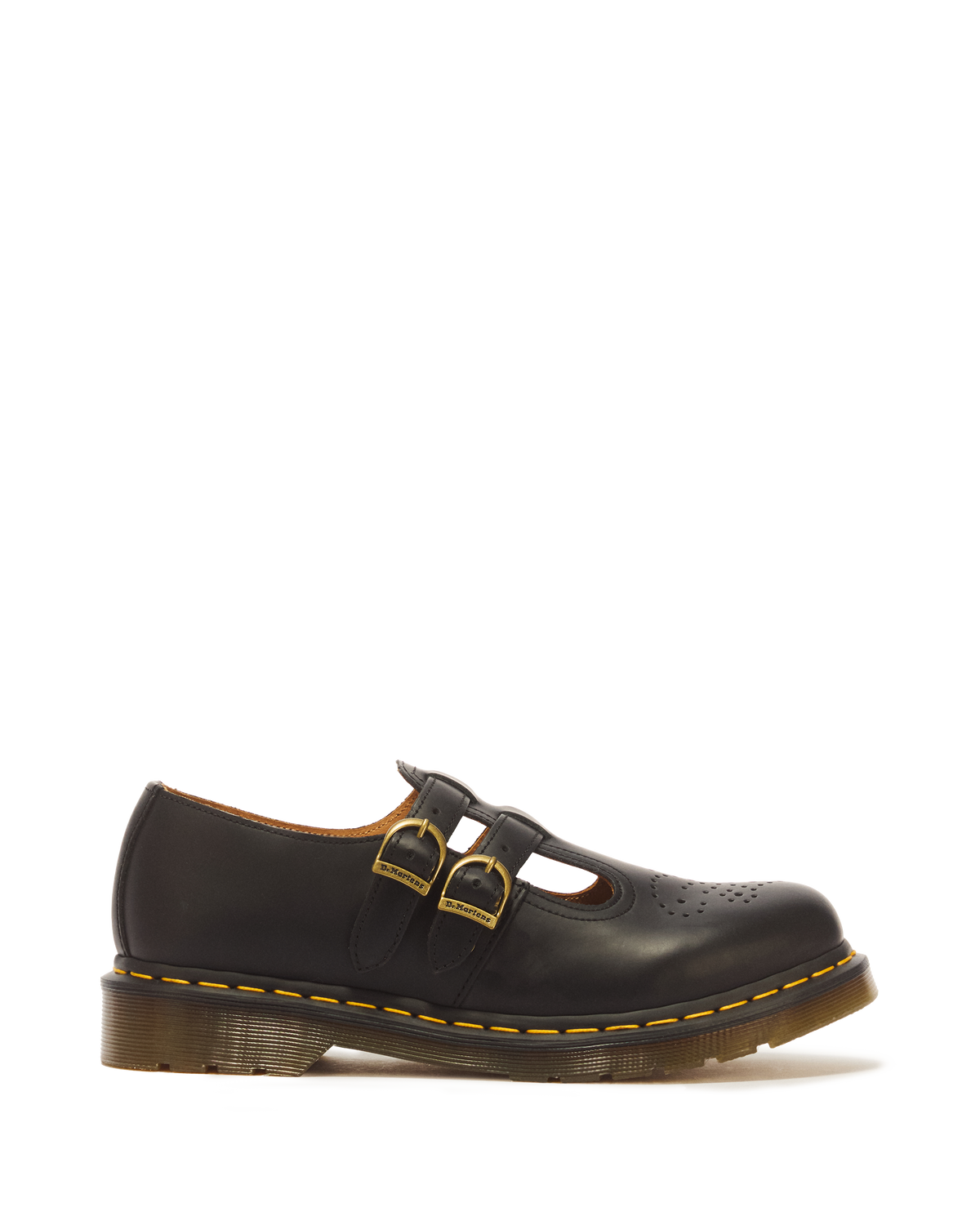 8065 Smooth Leather Mary Jane Shoes in Black