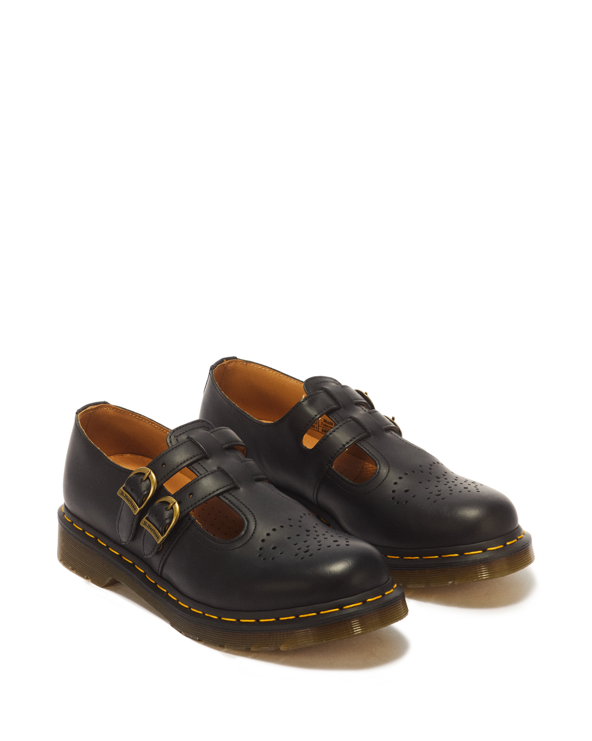 8065 Smooth Leather Mary Jane Shoes in Black