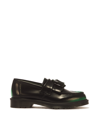 Adrian Tassel Arcadia Rub Off Leather Loafers in Green