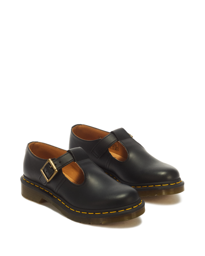 Polley Smooth Leather Mary Janes in Black