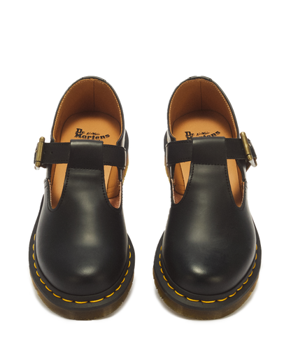 Polley Smooth Leather Mary Janes in Black