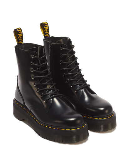 Jadon Boot Smooth Leather Platforms in Black
