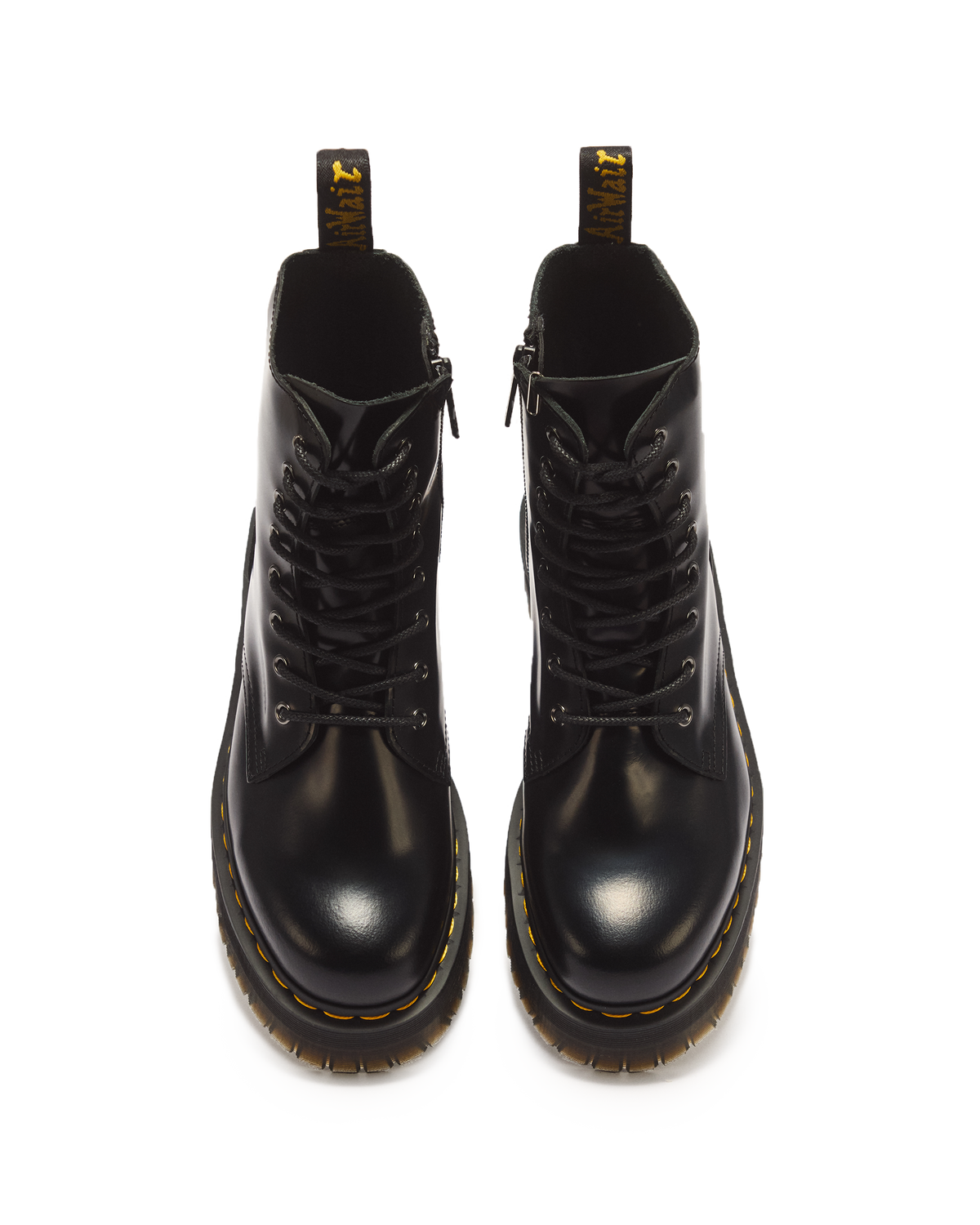 Jadon Boot Smooth Leather Platforms in Black