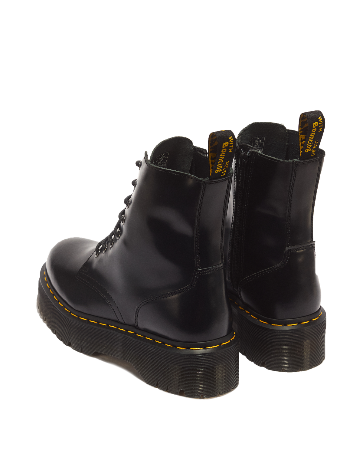 Jadon Boot Smooth Leather Platforms in Black