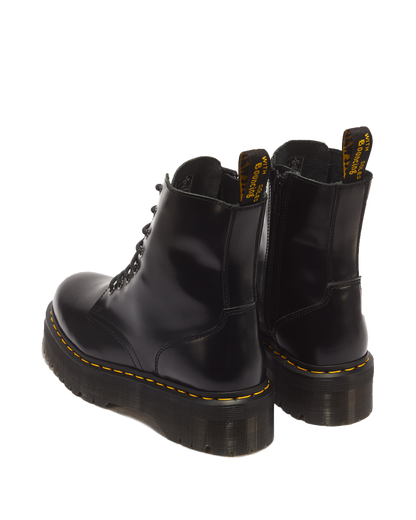 Jadon Boot Smooth Leather Platforms in Black