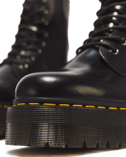 Jadon Boot Smooth Leather Platforms in Black