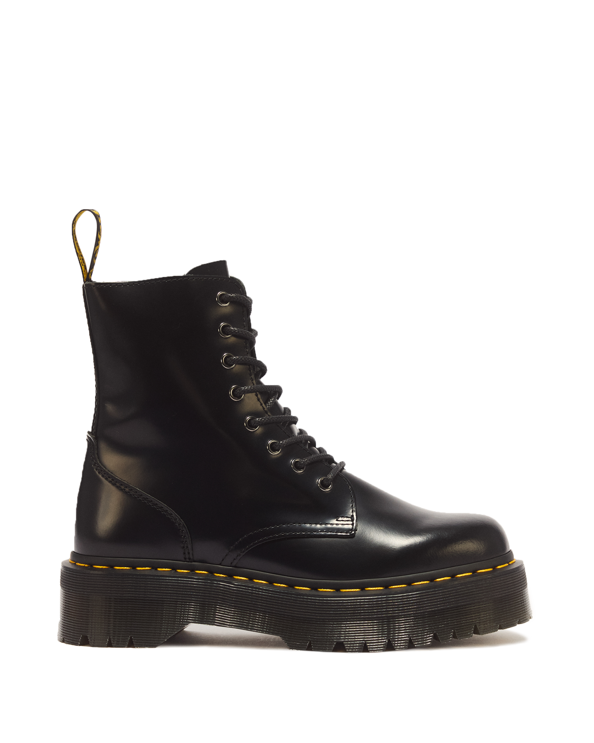 Jadon Boot Smooth Leather Platforms in Black