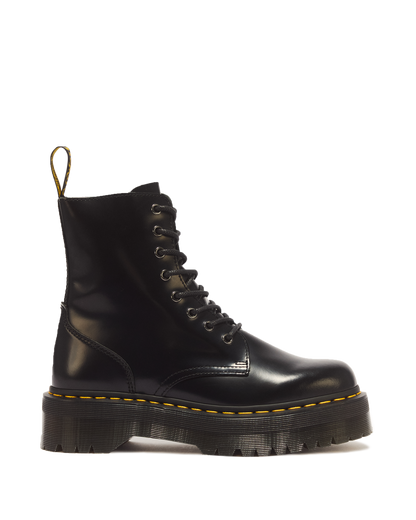 Jadon Boot Smooth Leather Platforms in Black