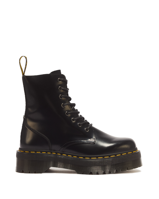 Jadon Boot Smooth Leather Platforms in Black