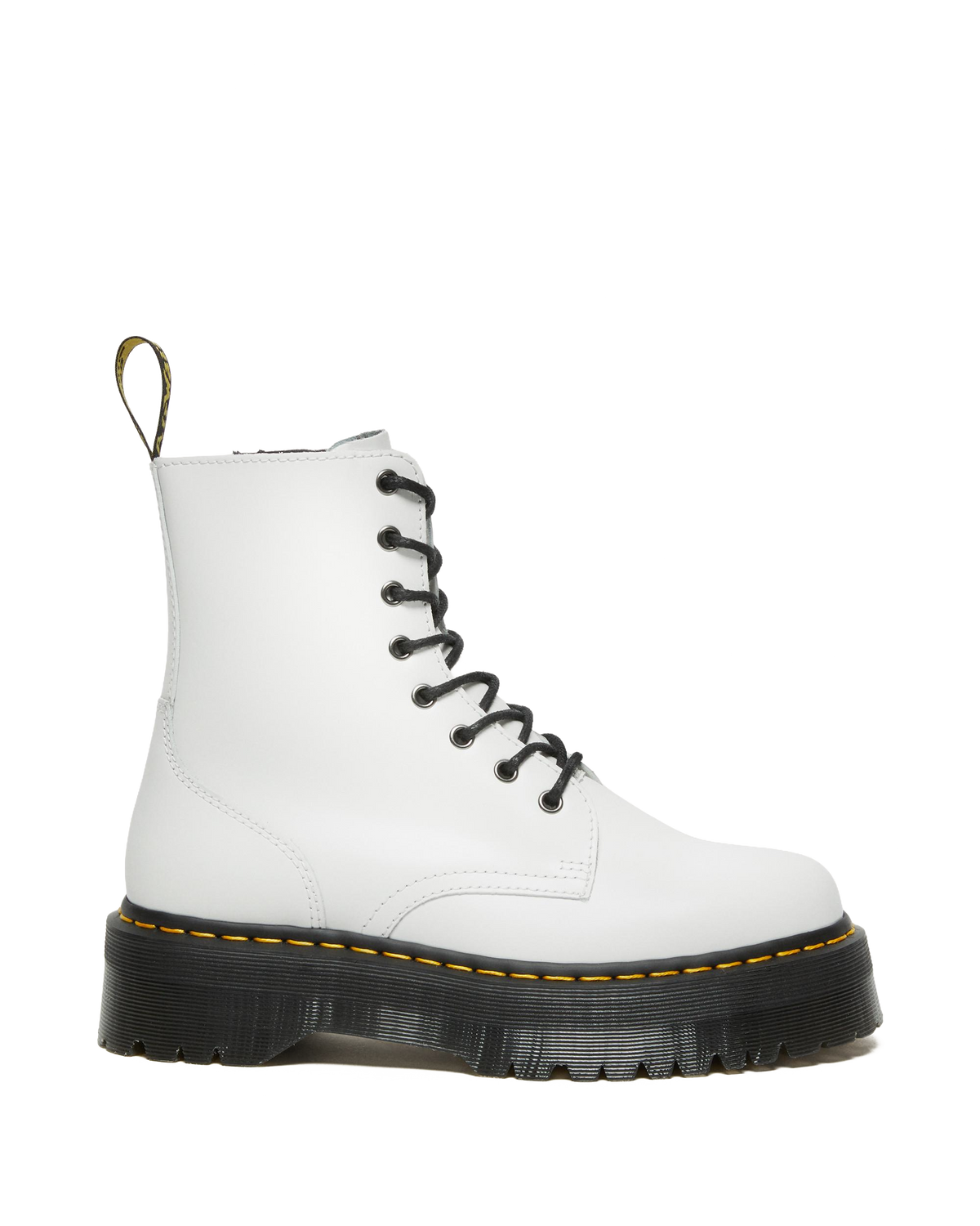 Jadon Boot Smooth Leather Platforms in White