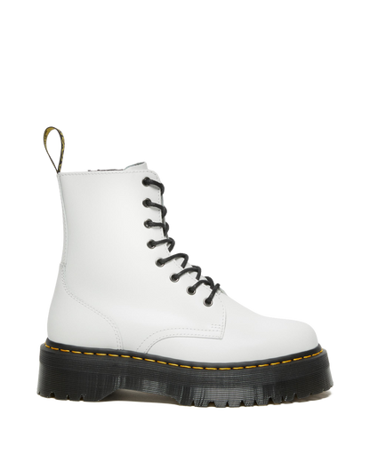 Jadon Boot Smooth Leather Platforms in White