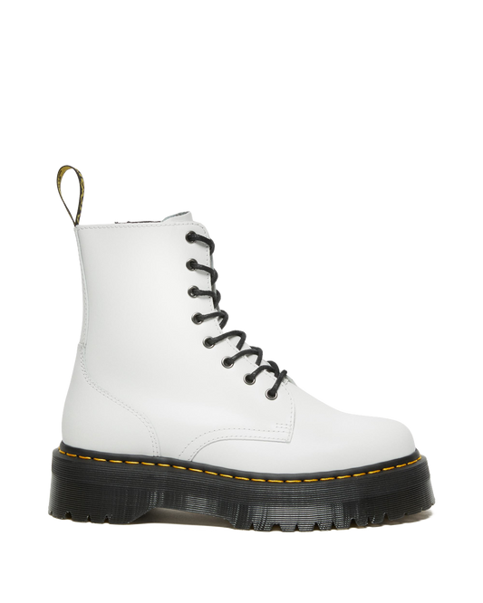 Jadon Boot Smooth Leather Platforms in White