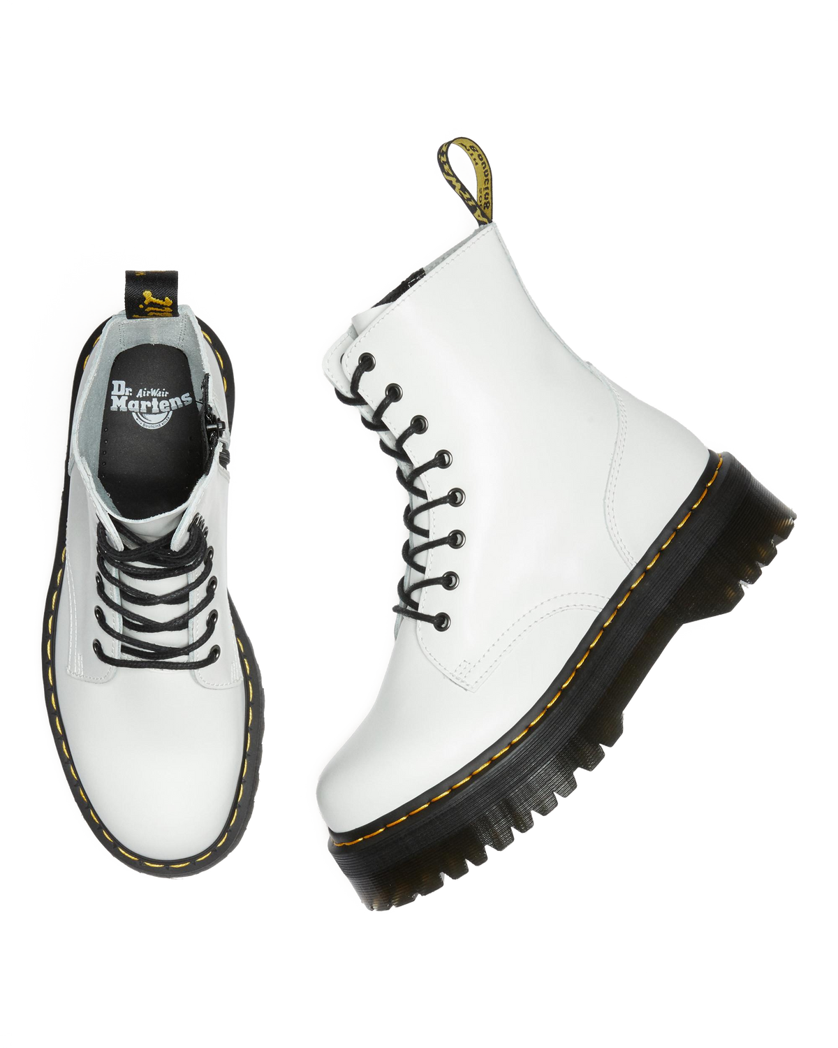 Jadon Boot Smooth Leather Platforms in White