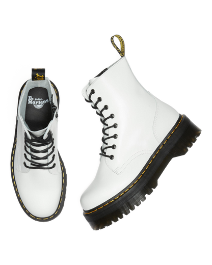 Jadon Boot Smooth Leather Platforms in White
