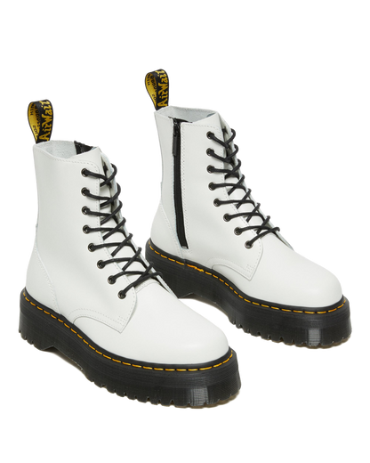Jadon Boot Smooth Leather Platforms in White