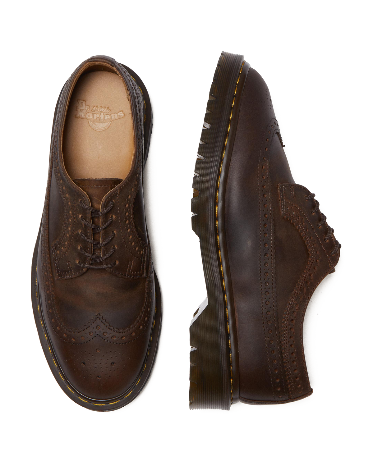 3989 Brogue Crazy Horse Leather Shoes in Brown
