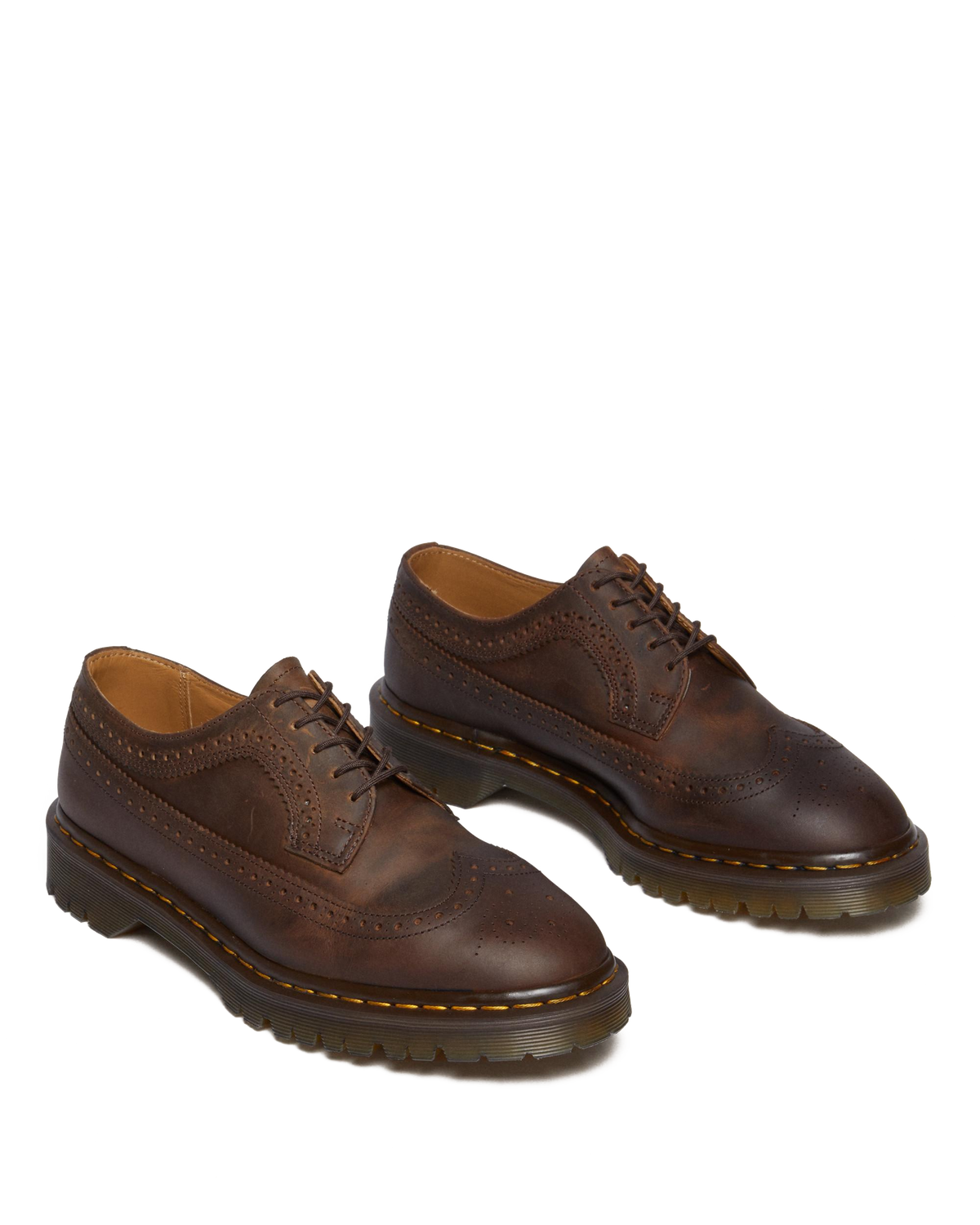 3989 Brogue Crazy Horse Leather Shoes in Brown