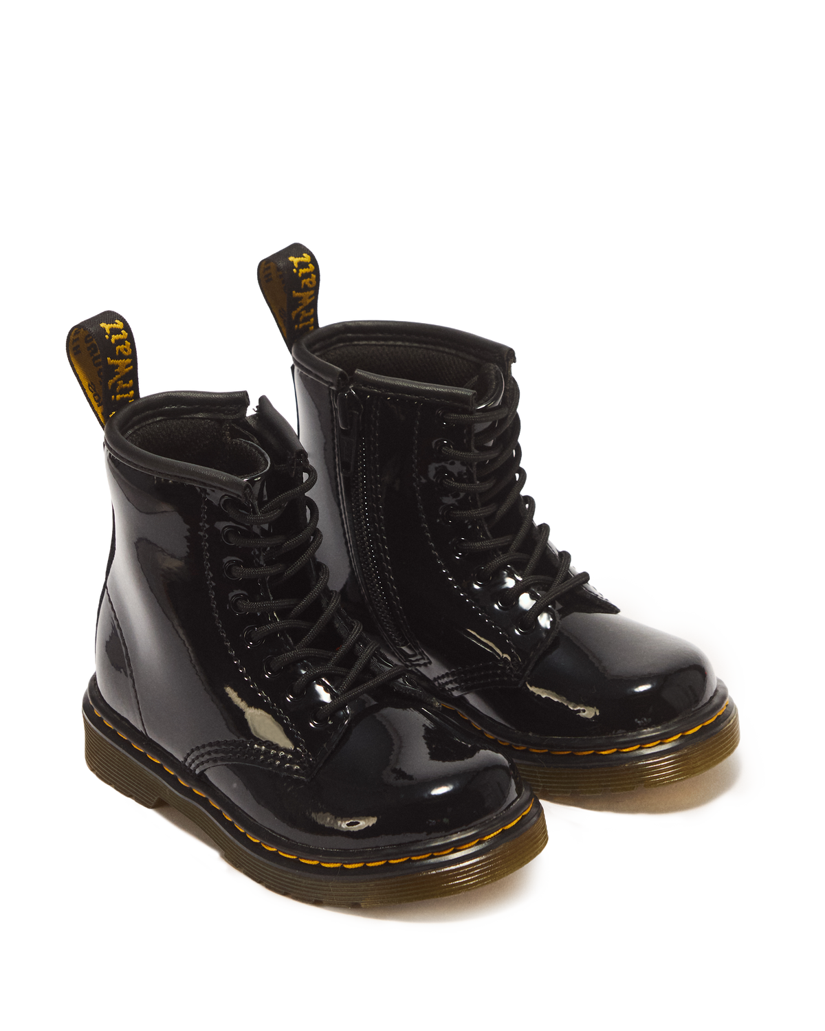 Toddler 1460 Patent Leather Lace Up Boots in Black