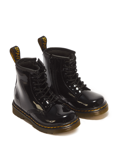 Toddler 1460 Patent Leather Lace Up Boots in Black