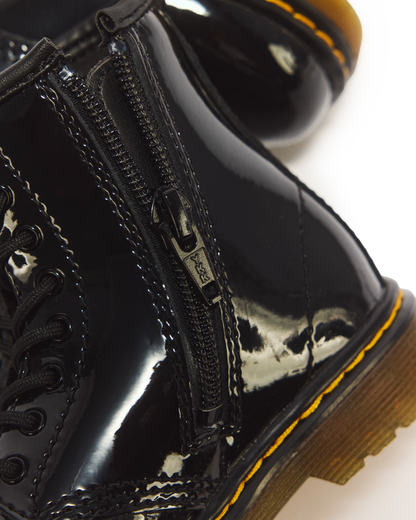 Toddler 1460 Patent Leather Lace Up Boots in Black