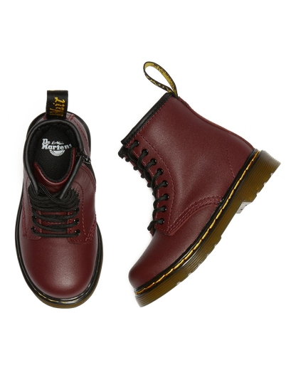Toddler 1460 Softy T Leather Lace Up Boots in Cherry Red