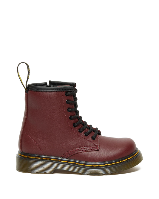 Toddler 1460 Softy T Leather Lace Up Boots in Cherry Red