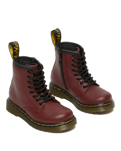 Toddler 1460 Softy T Leather Lace Up Boots in Cherry Red