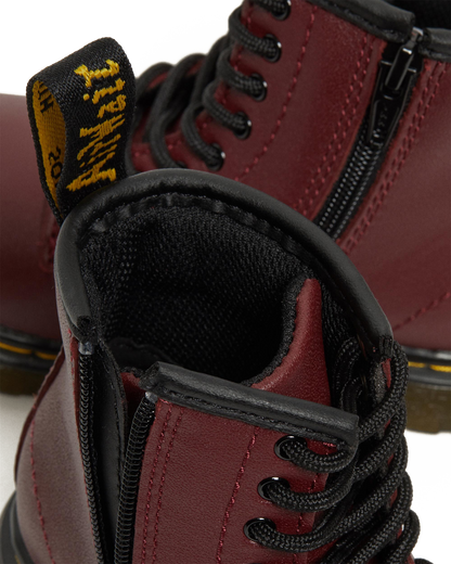 Toddler 1460 Softy T Leather Lace Up Boots in Cherry Red
