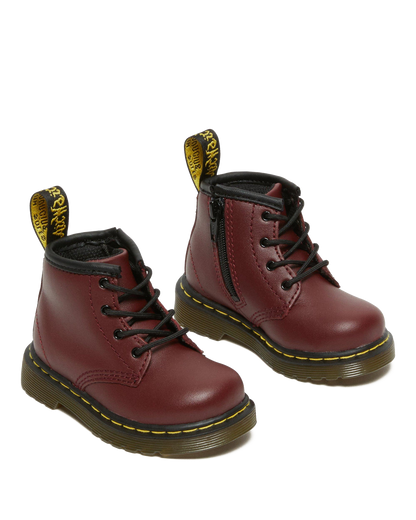 Infant 1460 Softy T Leather Lace Up Boots in Cherry Red