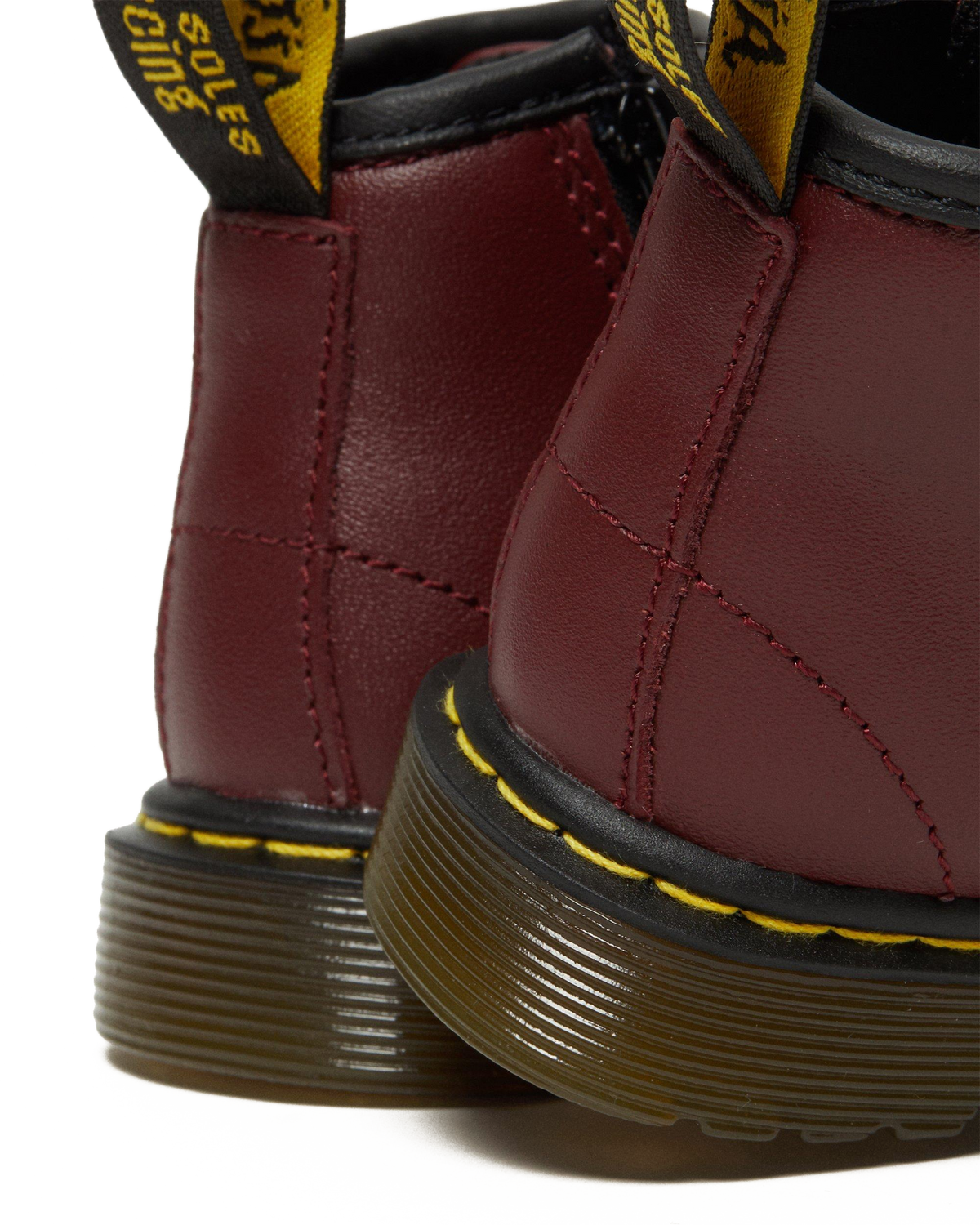Infant 1460 Softy T Leather Lace Up Boots in Cherry Red
