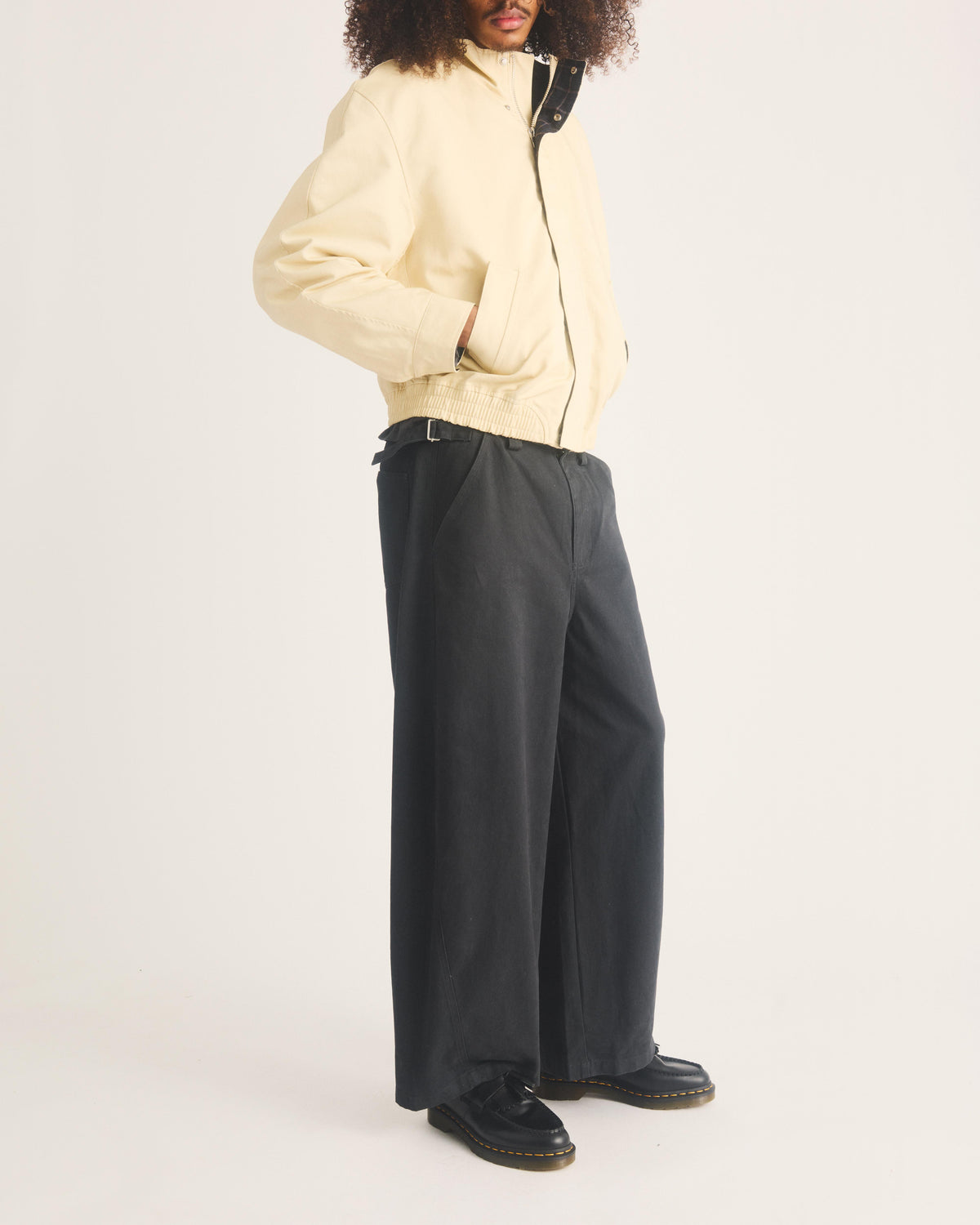 Adrian Yellow Stitch Leather Tassel Loafers in Black