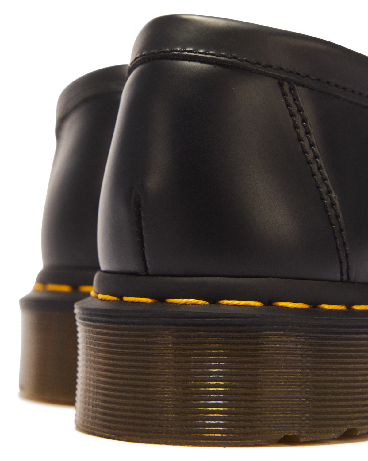 Adrian Yellow Stitch Leather Tassel Loafers in Black