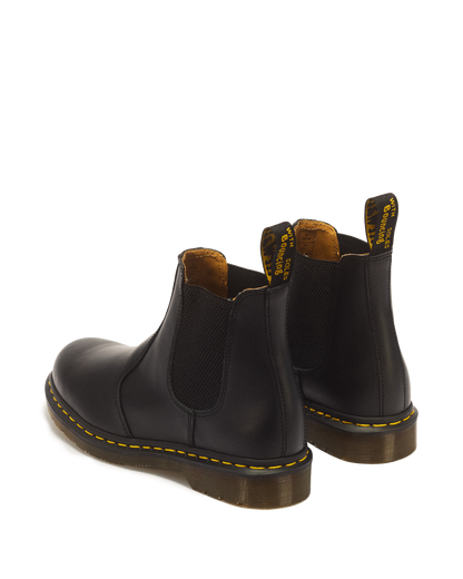 2976 Yellow Stitch Smooth Leather Chelsea Boots in Black