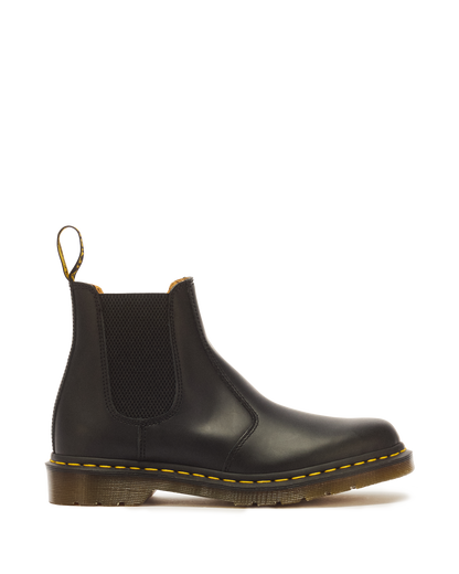 2976 Yellow Stitch Smooth Leather Chelsea Boots in Black