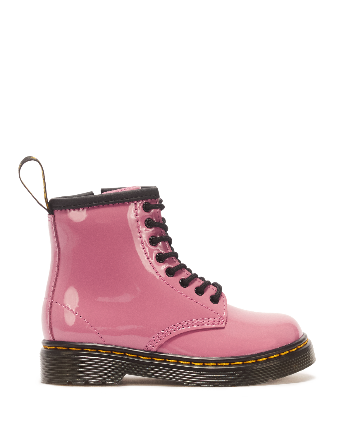Toddler 1460 Patent Lamper Leather Boots in DMs Pink