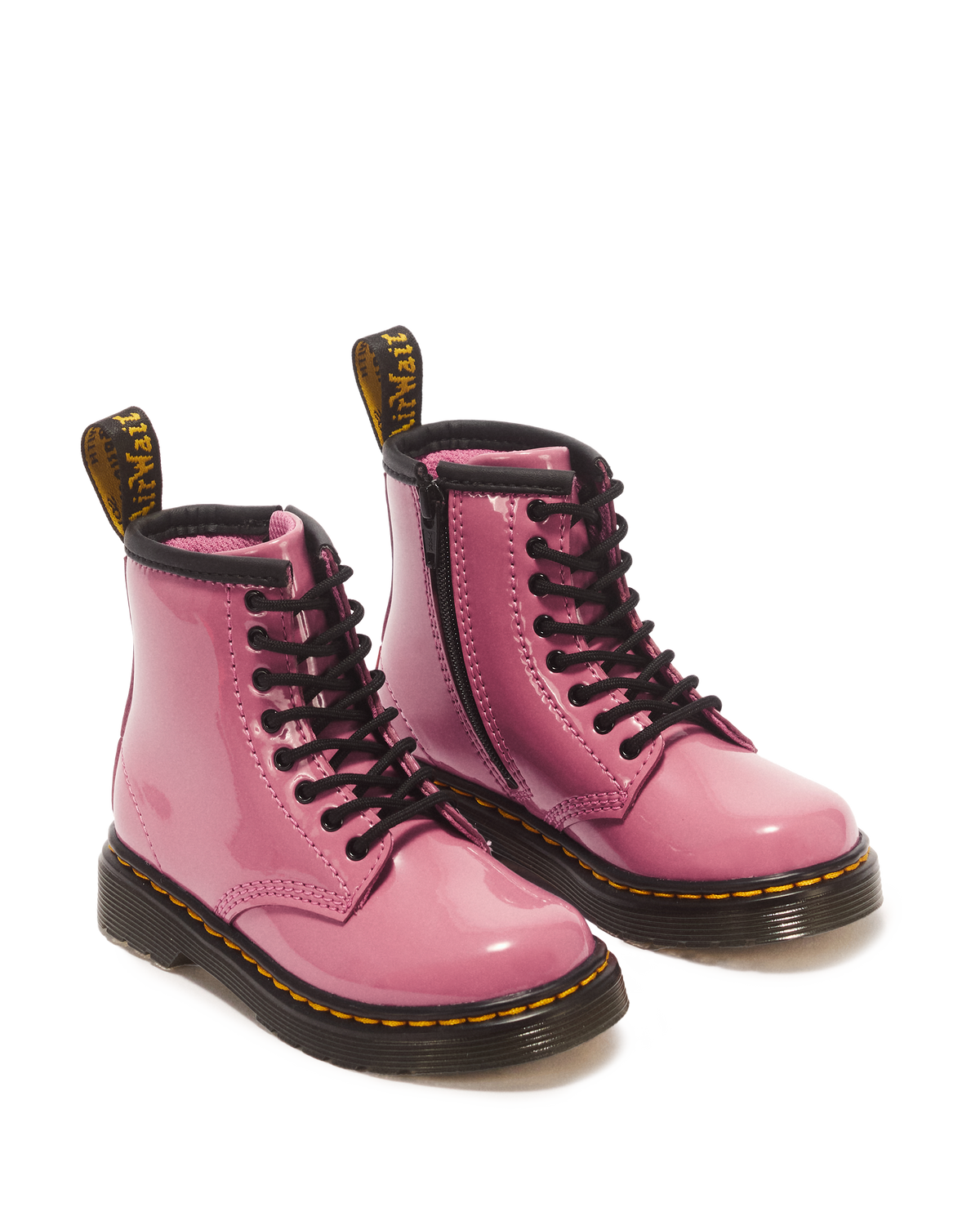 Toddler 1460 Patent Lamper Leather Boots in DMs Pink