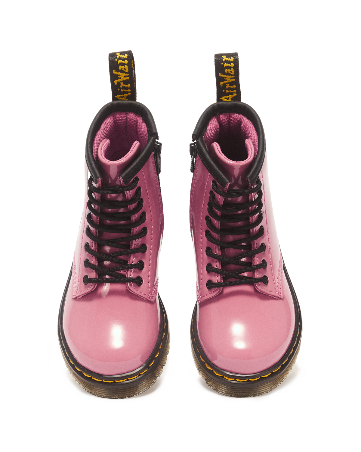 Toddler 1460 Patent Lamper Leather Boots in DMs Pink