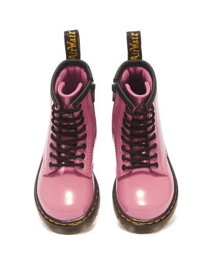 Toddler 1460 Patent Lamper Leather Boots in DMs Pink