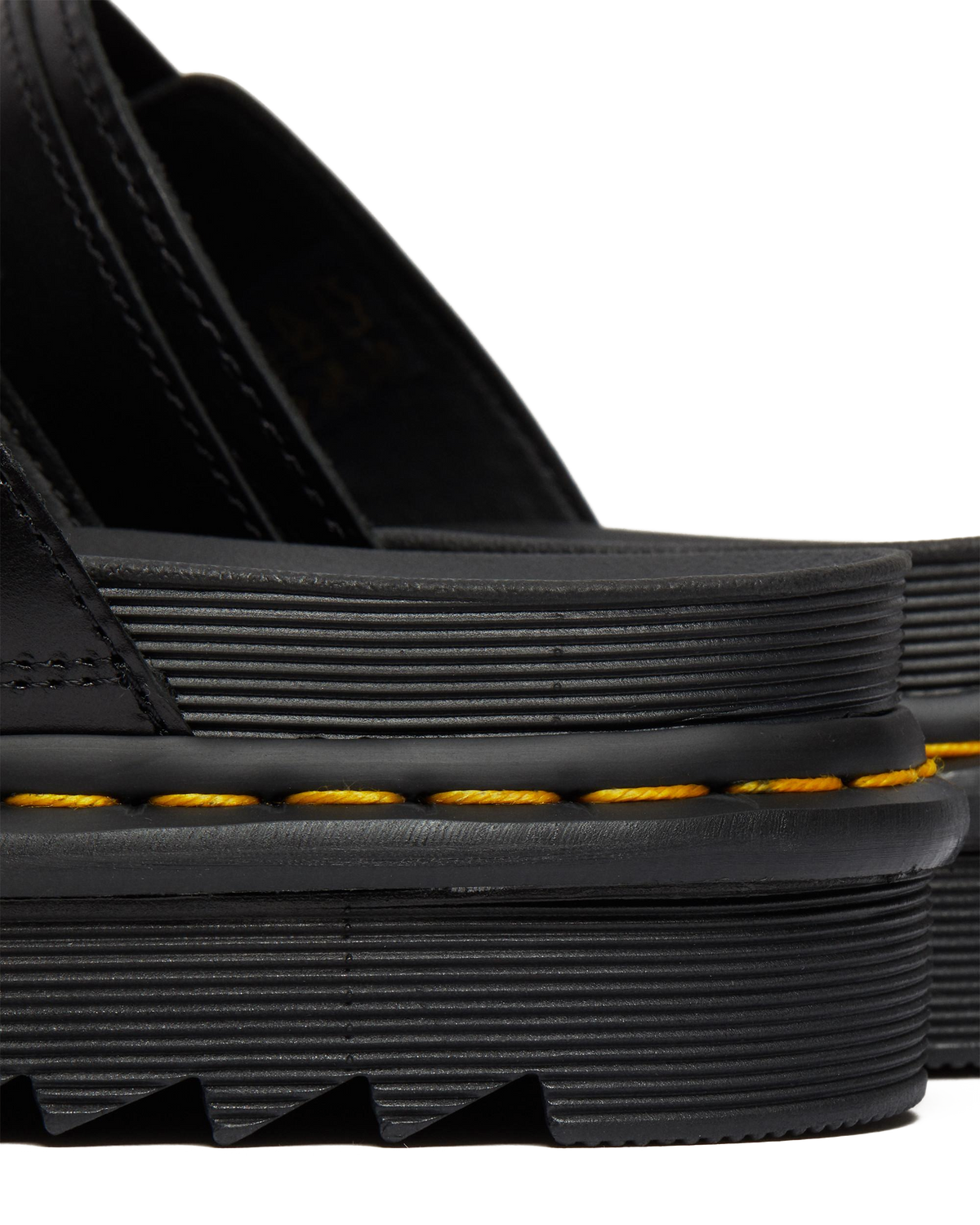 Myles Brando Leather Buckle Slide Sandals in Black Brando