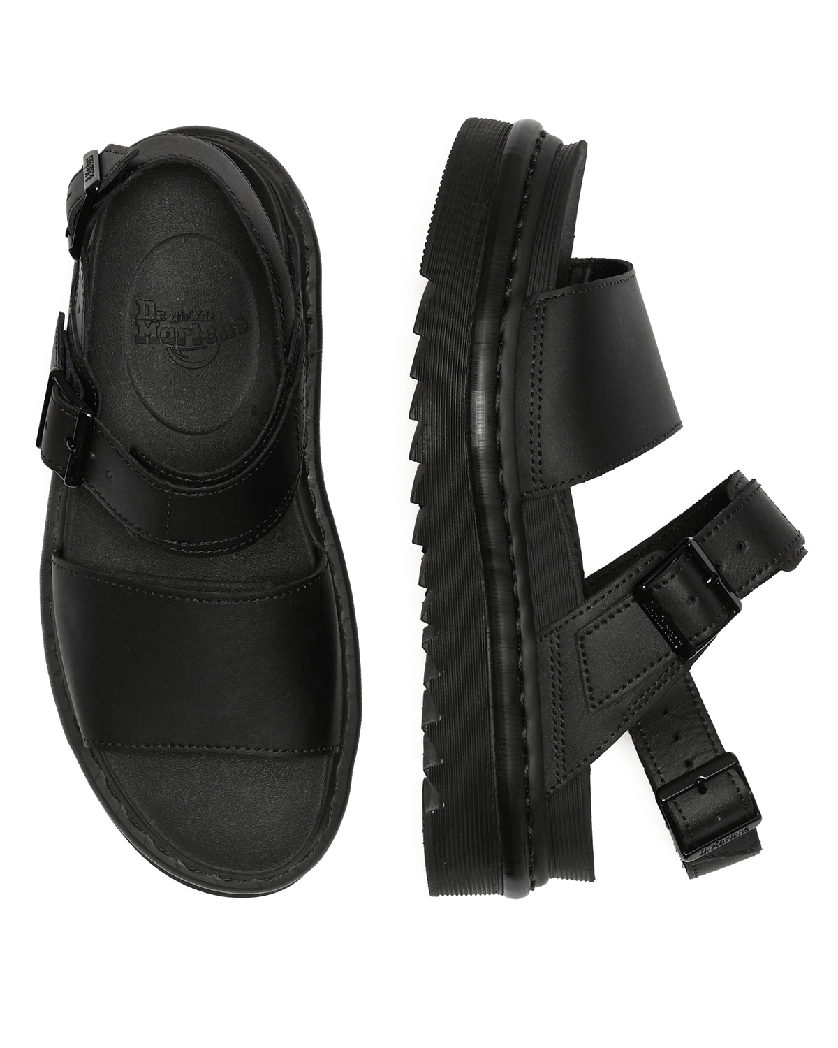 Voss Women's Leather Strap Sandals in Black