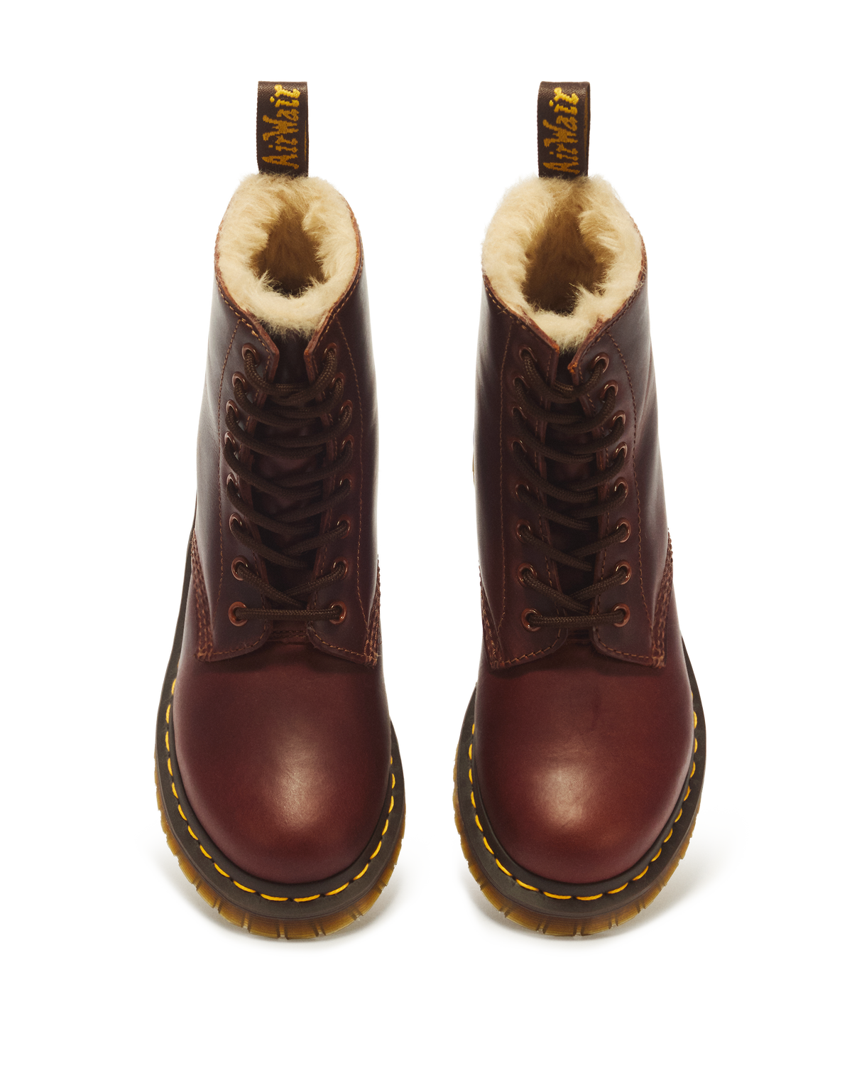 1460 Women's Faux Fur Lined Lace Up Boots in Butterscotch